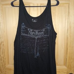 Lane Bryant Black Tank Top with Blue Graphic